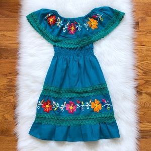 Floral embroidered fiesta dress